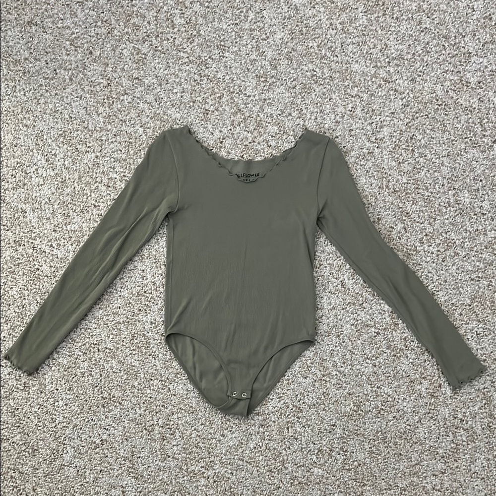 Wallflower Insta Smooth Olive Long Sleeve Bodysuit - Size Medium